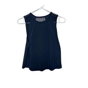 Lululemon Sculpt Tank Top Women Small Black Mesh Workout Training